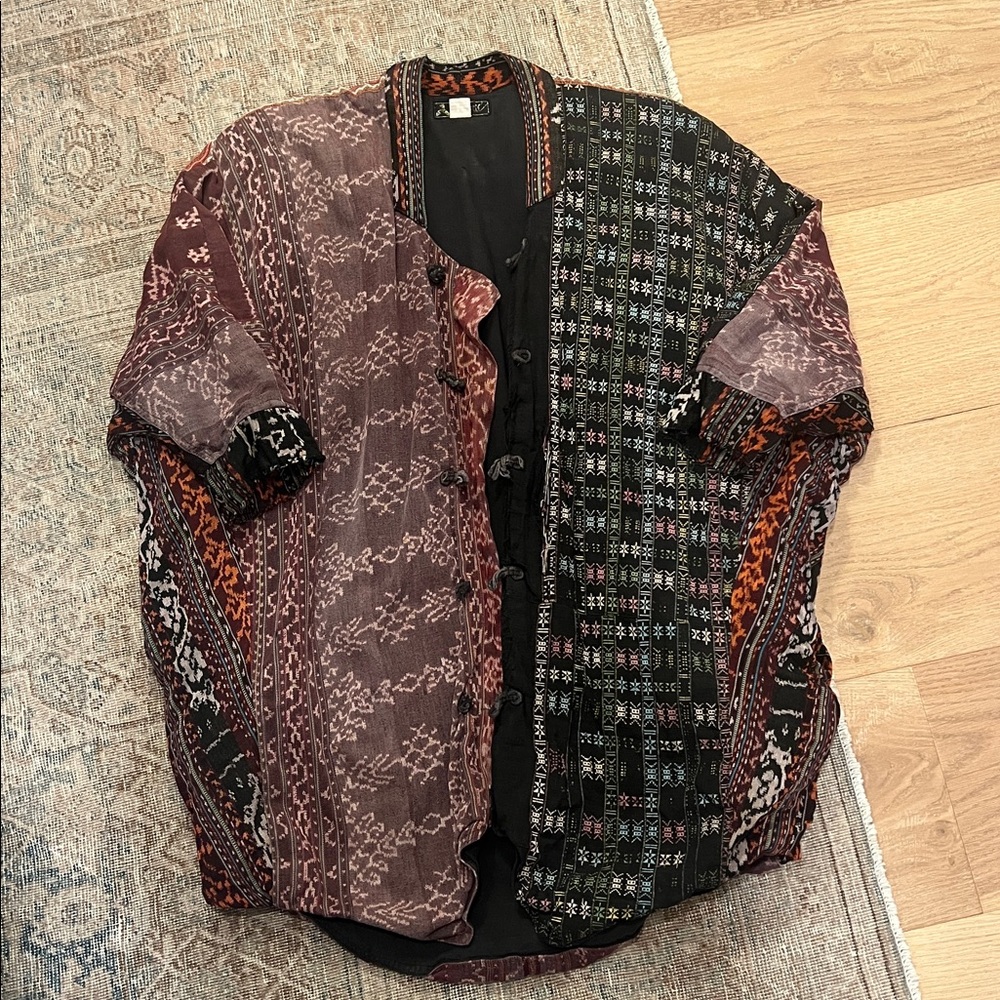 Kimono / Tunic With Gorgeous Patchwork Vintage Fa… - image 5